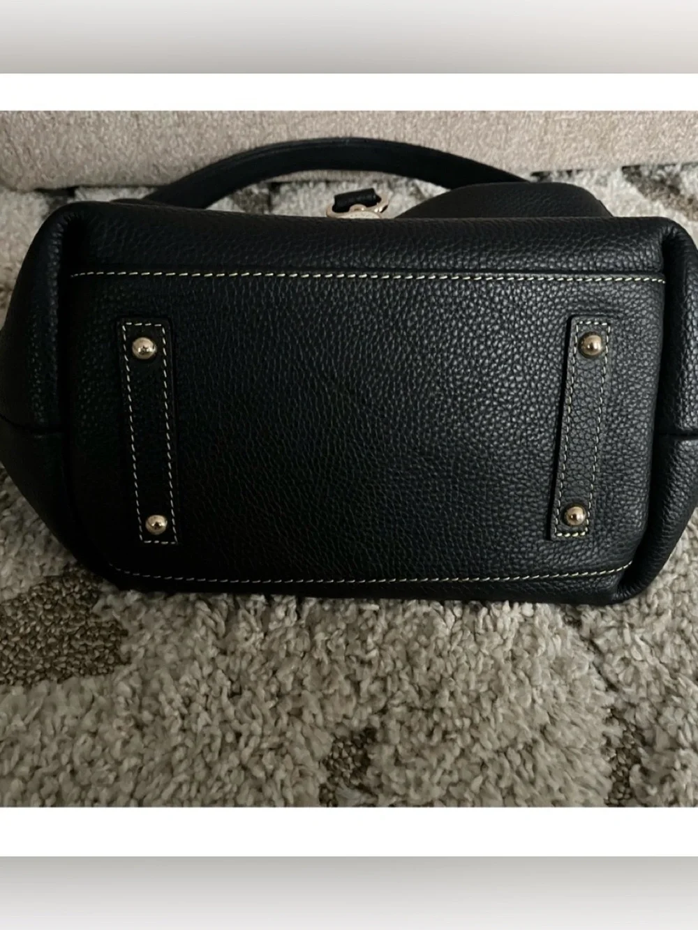 Dooney & Bourke Black Pebble Leather Shoulder Hobo with Brushed Gold Hardware - Picture 5 of 7